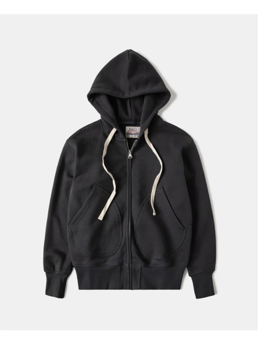 17.5 oz Terry Cloth Zip-Up Hoodie - Vintage Black Non Stock Mfg. Co. - Picture 4 of 15